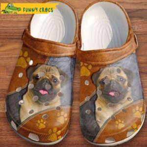 Cute Pug Dog Leather Paw Crocs.jpg