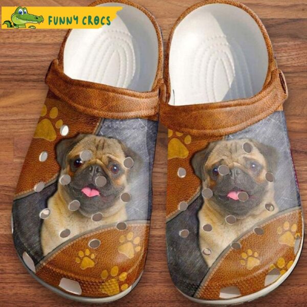 Cute Pug Dog Leather Paw Crocs.jpg