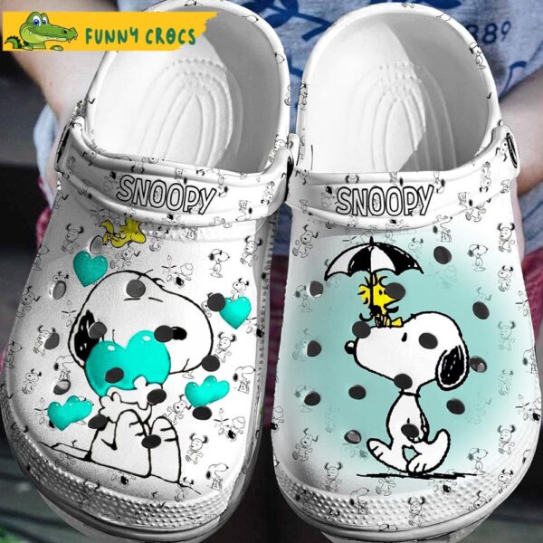 Cute Snoopy Tiny Blue Hearts Crocs Slippers.jpg