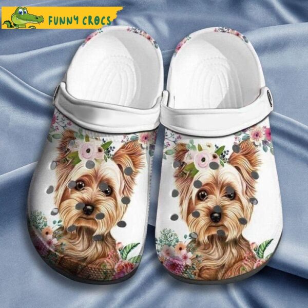 Cute Yorkshire Terrier Flower Dog Crocs.jpg