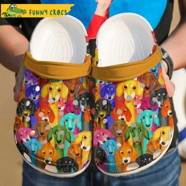 Dachshund Colorful Pattern Dog Crocs.jpg