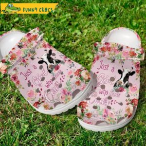 Dairy Cow Floral Just A Girl Who Loves Cow Crocs.jpg