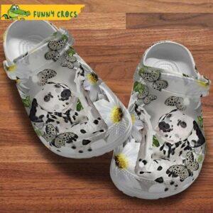 Dalmatian Puppy Butterflies Daisy Flowers Summer Dog Crocs.jpg