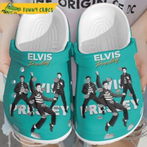 Dance King Of Rock And Roll Elvis Presley Light Blue Crocs.jpg