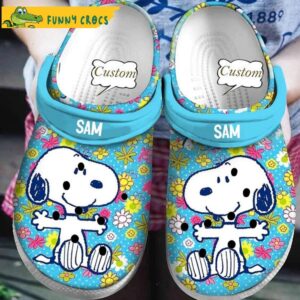 Disney Custom Art Snoopy Flowers Crocs 1.jpg