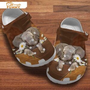 Elephant Daisy Flowers Leather Crocs.jpg