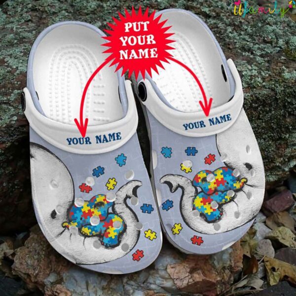 Elephant Mom And Baby Puzzle Piece Custom Name Crocs.jpg