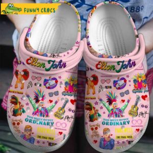 Elton Jonh Music Pink Crocs Clog Shoes 1.jpg