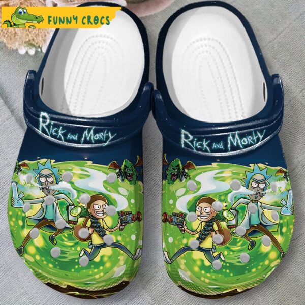 Fight With Rick And Morty Crocs Slippers 2.jpg