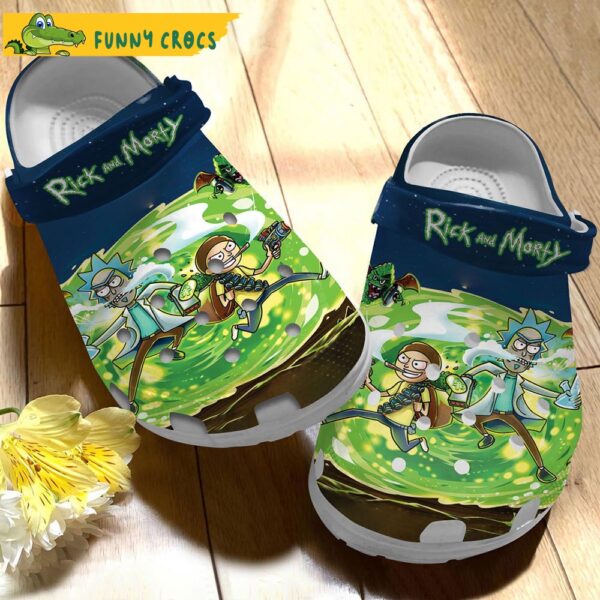 Fight With Rick And Morty Crocs Slippers 3.jpg