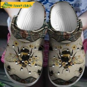 Floral Bee Mandala Pattern Crocs.jpg