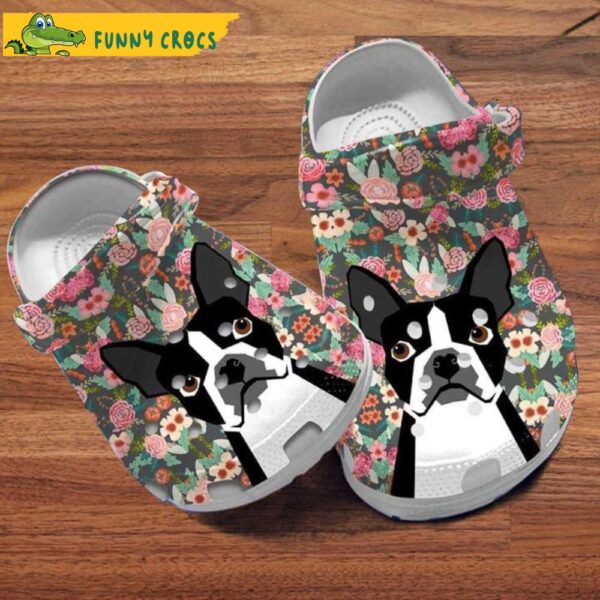 Floral Boston Terriers Dog Crocs.jpg