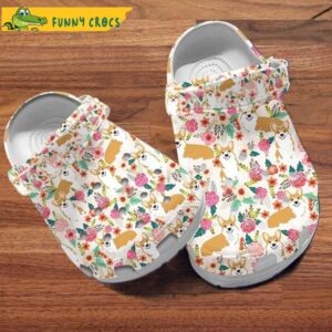 Floral Corgi Dog Pattern Crocs.jpg