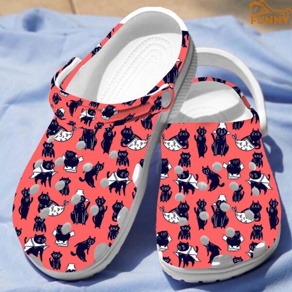 Funny Cats Red Crocs Crocband Shoes 3.jpg