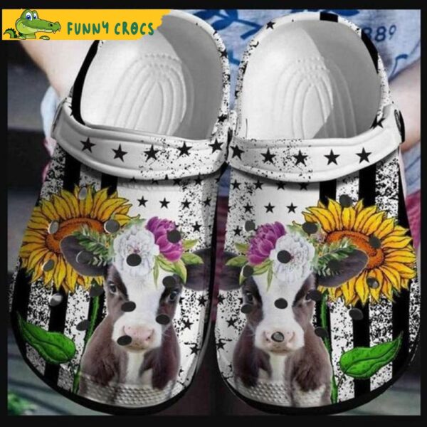 Funny Cow In The Us Sunflower Crocs.jpg