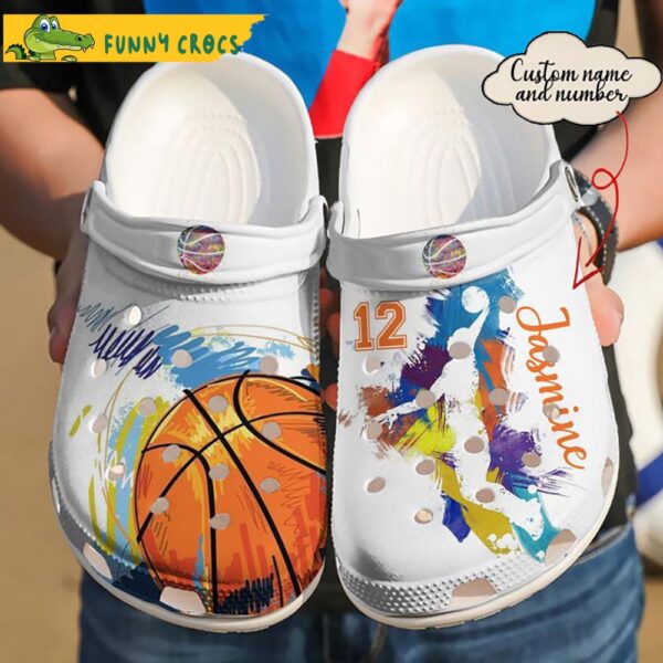 Funny Custom Number Player Colorful Basketball Gifts Crocs 1.jpg