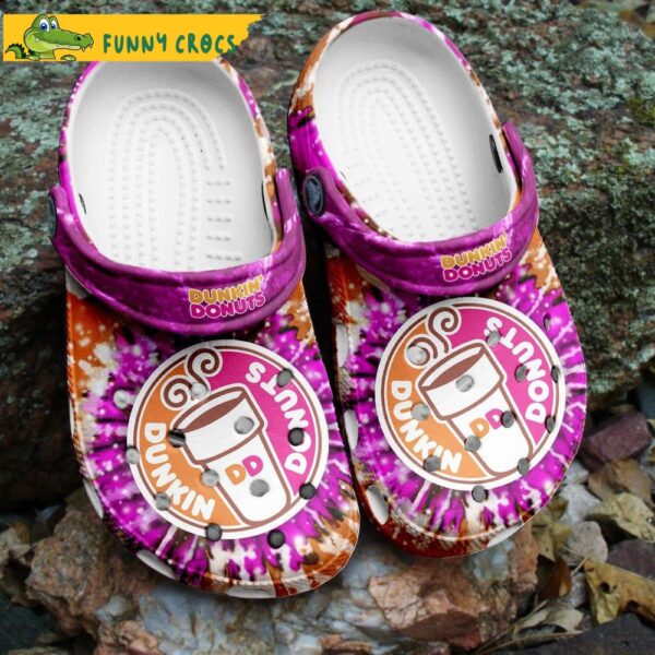 Funny Dunkin Donuts Tie Dye Crocs Clog Shoes.jpg