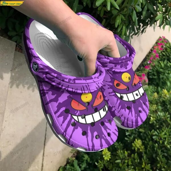 Funny Face Dark Gengar Pokemon Crocs Clog Shoes 2.jpg