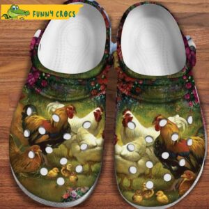 Funny Family Chicken Flower Crocs Clog Shoes.jpg