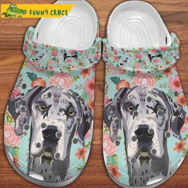 Funny Great Dane Floral Dog Crocs.jpg