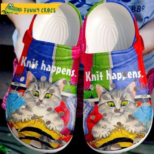 Funny Knit Happens Cat In Crocs.jpg