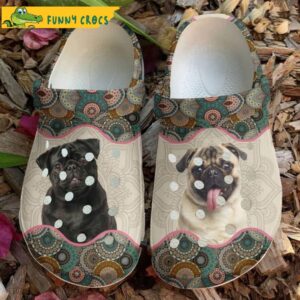 Funny Pug Smile Mandala Pattern Crocs.jpg