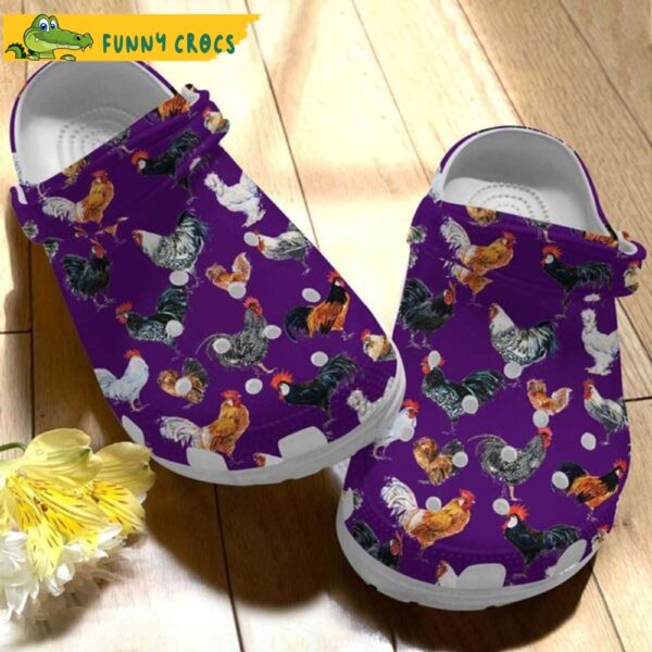 Funny Purple Chicken Crocs Clog Shoes 1.jpg