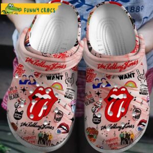 Funny The Rolling Stones Pink Crocs 1.jpg