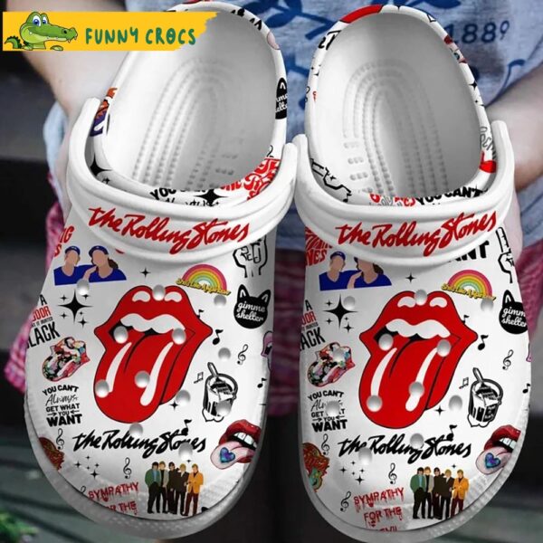 Funny The Rolling Stones White Crocs 1.jpg