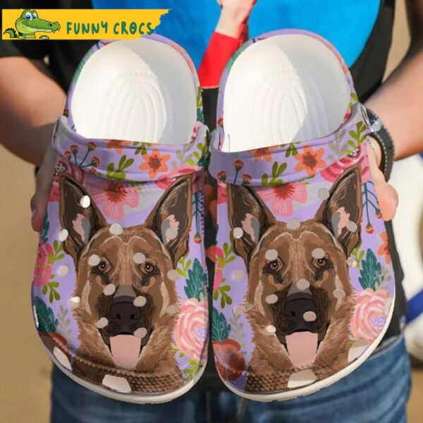 German Shepherd Cute Flower Dog Crocs.jpg