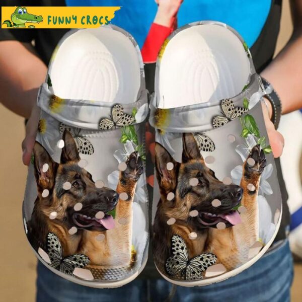 German Shepherd Daisy Flower And Butterfliess Dog Crocs.jpg