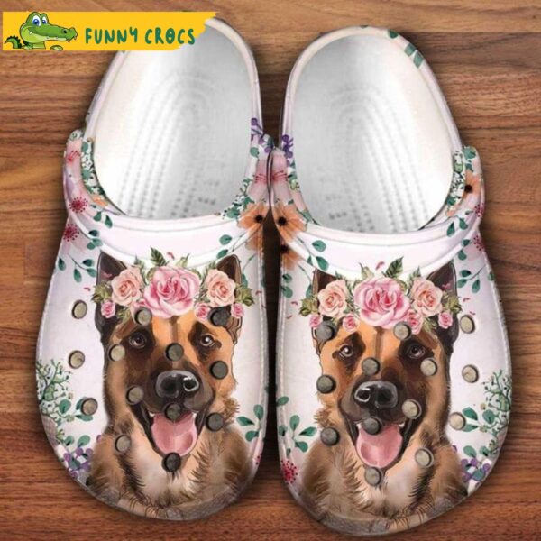 German Shepherd Flower Art 3D Dog In Crocs.jpg