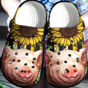 Girl Love Pig Sunflower Crocs.jpg