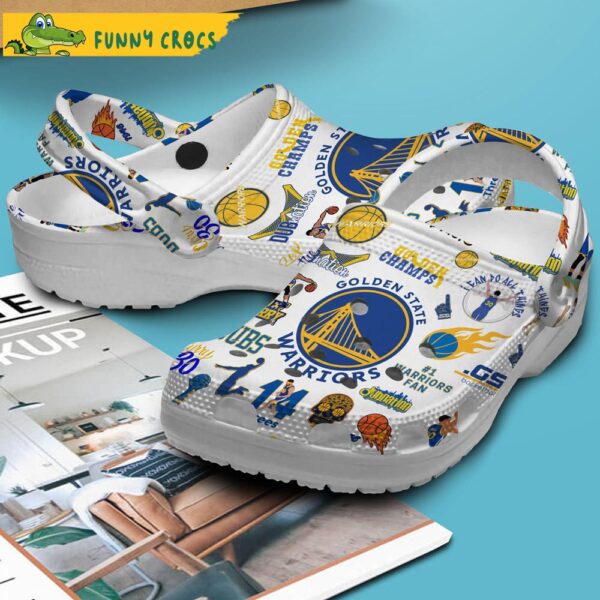 Golden State Warriors NBA White Crocs Clog Shoes 2.jpg