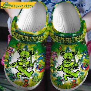 Grateful Dead Bear Weed Crocs Clog Shoes.jpg