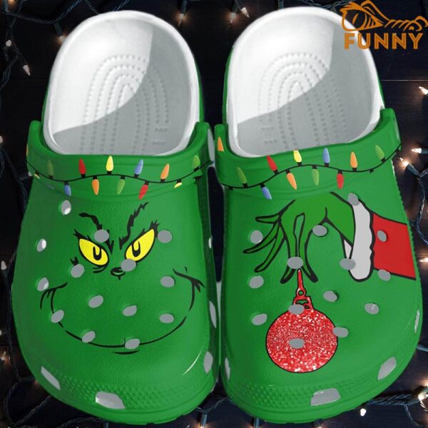 Grinch And Colorful Light Bulbs Christmas Crocs 1.jpg