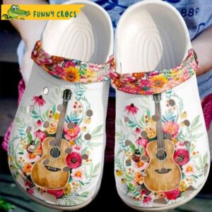 Guitar Sunflowers Roses Butterflies Birthday For Guitar Lovers Crocs Clog Shoes 1.jpg