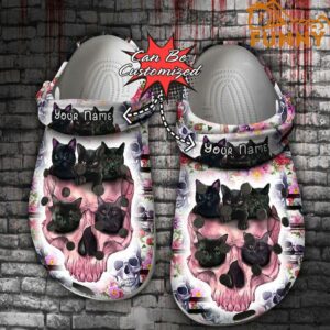 Halloween Personalized Black Cat Pink Skull Crocs.jpg