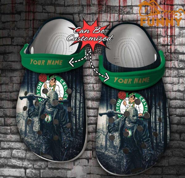 Halloween Personalized Boston Celtics Friday the 13th Horror Character Jason Voorhees Crocs.jpg