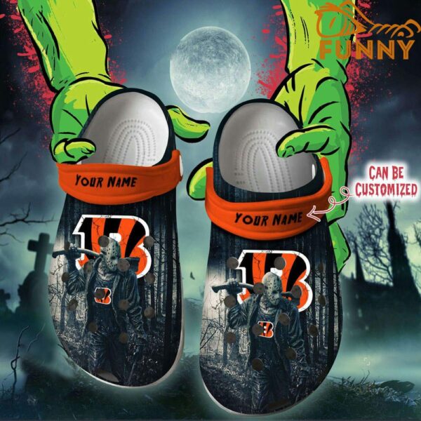 Halloween Personalized Cincinnati Bengals Friday the 13th Horror Character Crocs 1.jpg