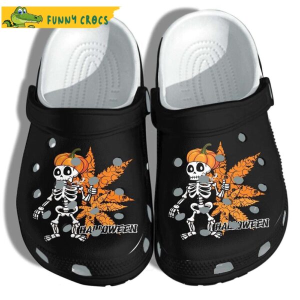 Halloween Skull High Tattoo Weed Crocs.jpg