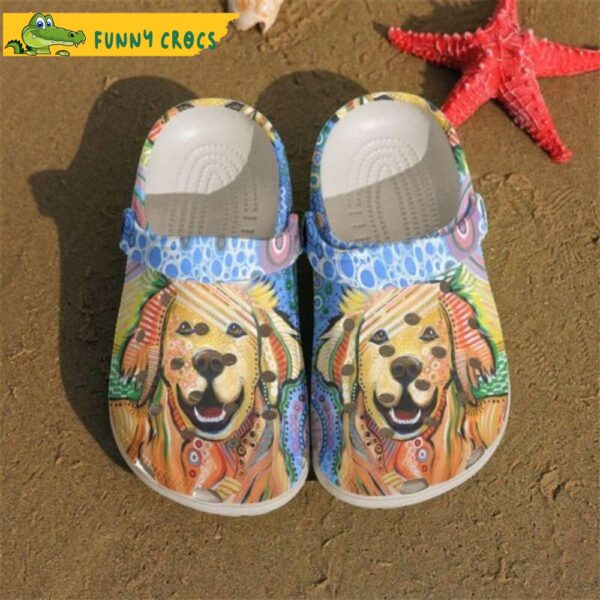 Happy Golden Retrievers Beautiful Dog In Crocs.jpg