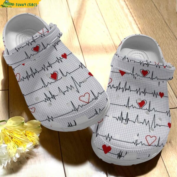 Heartbeat White Crocs Clog Shoes.jpg