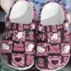 Hello Kitty Pattern Black And Pink Crocs.jpg