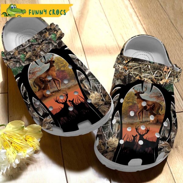 Hippie Deer Hunting Gifts Crocs Clog Shoes 3.jpg