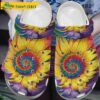 Hippie Sunflower Tie Dye Crocs Clog Shoes.jpg