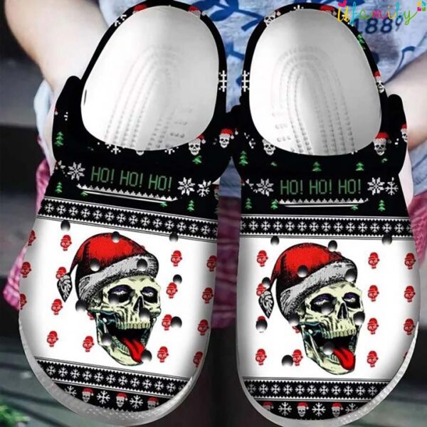 Hohoho Skull Ugly Pattern Christmas Crocs.jpg