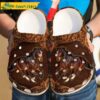 Horse The Charming Brown Floral Pattern Crocs.jpg