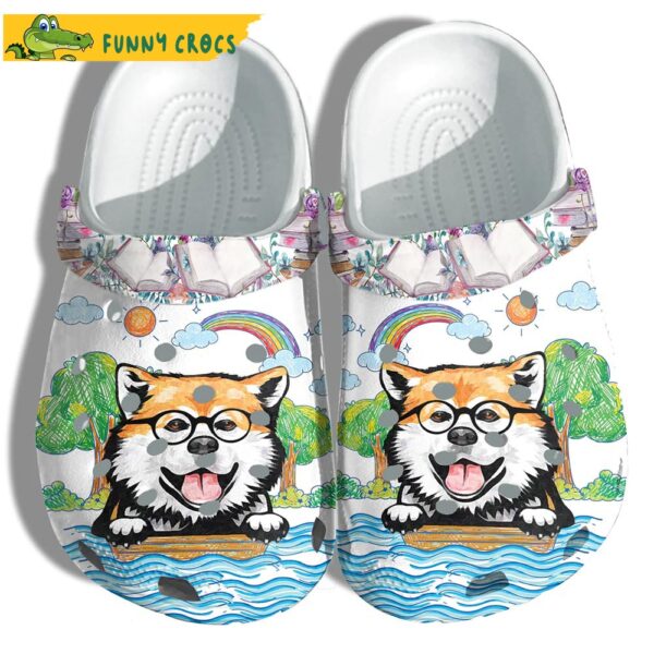 Little Puppy Wearing Glasses Back To School Crocs Clog Shoes.jpg