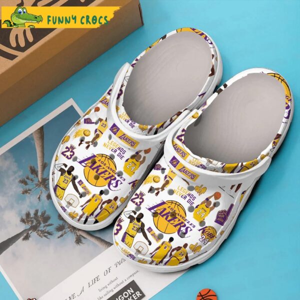 Los Angeles Lakers NBA White Crocs Clog Shoes 2.jpg